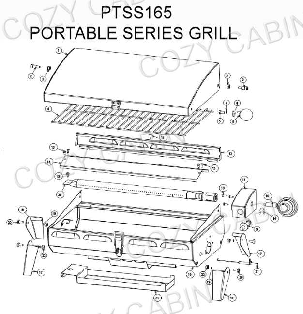 Portable Series Marine Gas Grill (PTSS165) #PTSS165